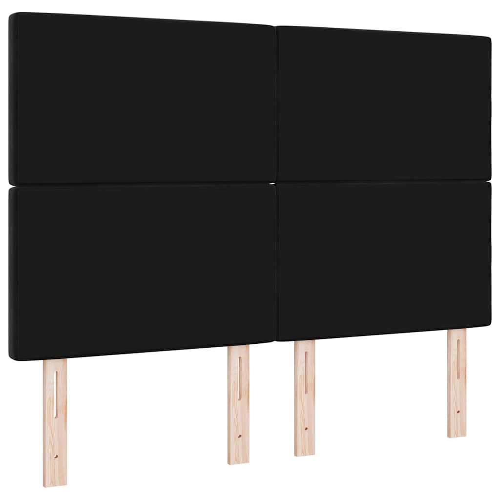 Velvet Headboard Argyle with Headboard Black 140 cm Velvet